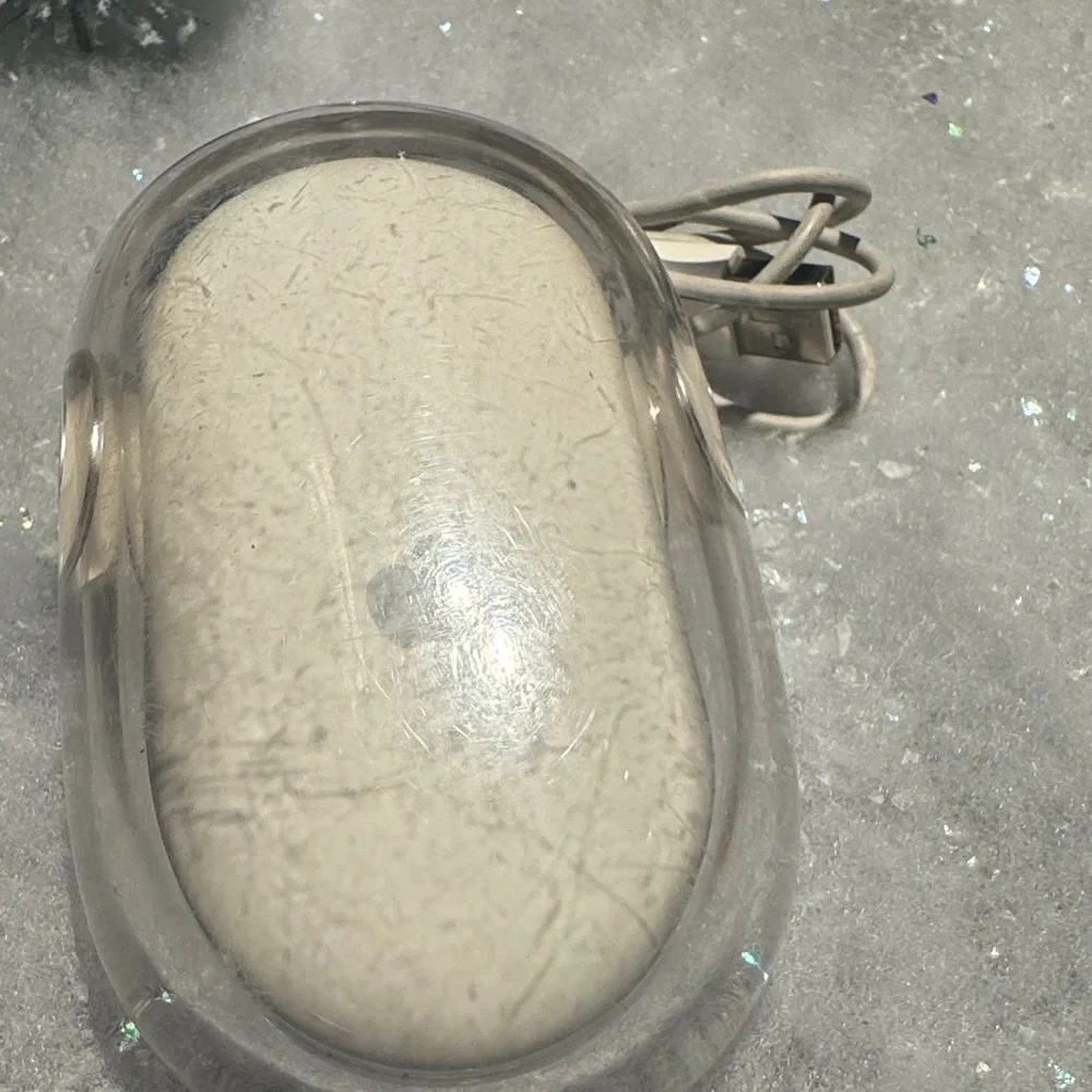 Apple Clear and White Wired Mouse